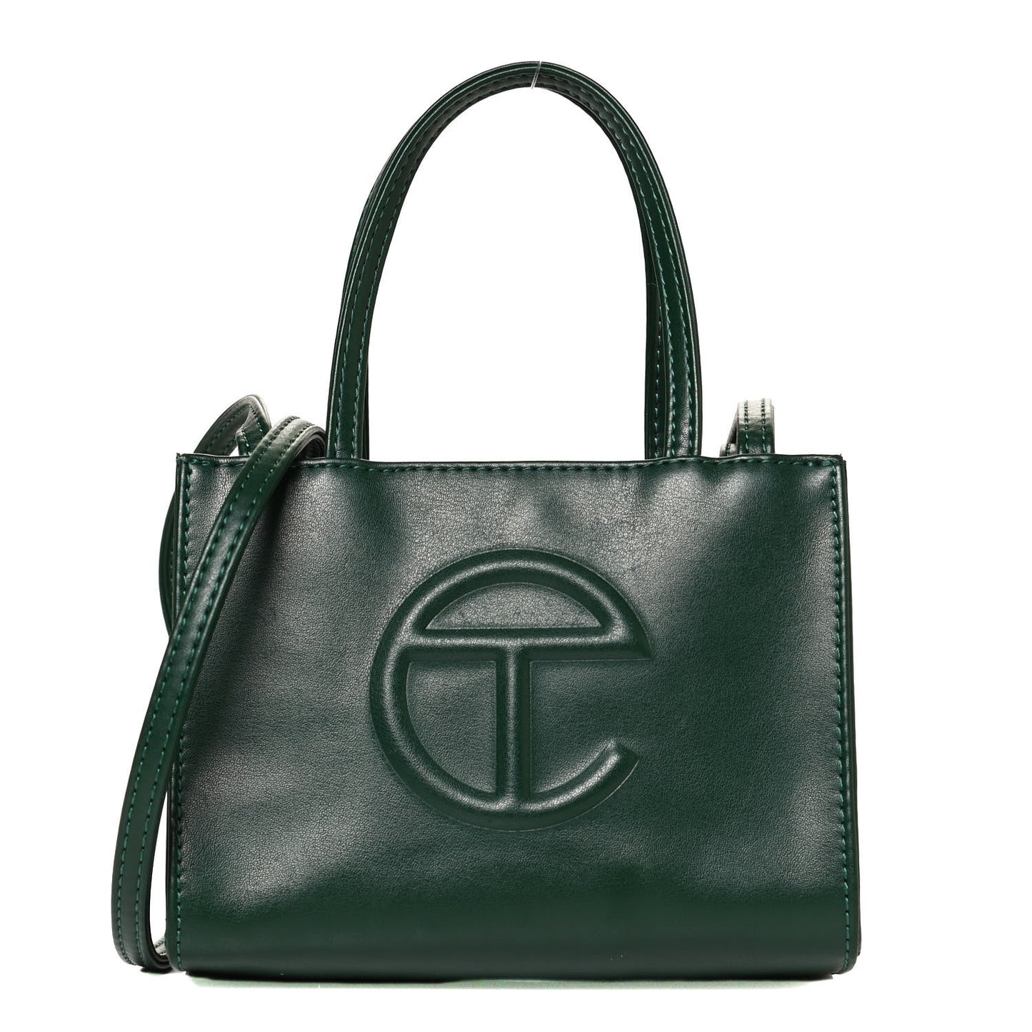 Vegan Leather Small Shopping Bag Dark Olive