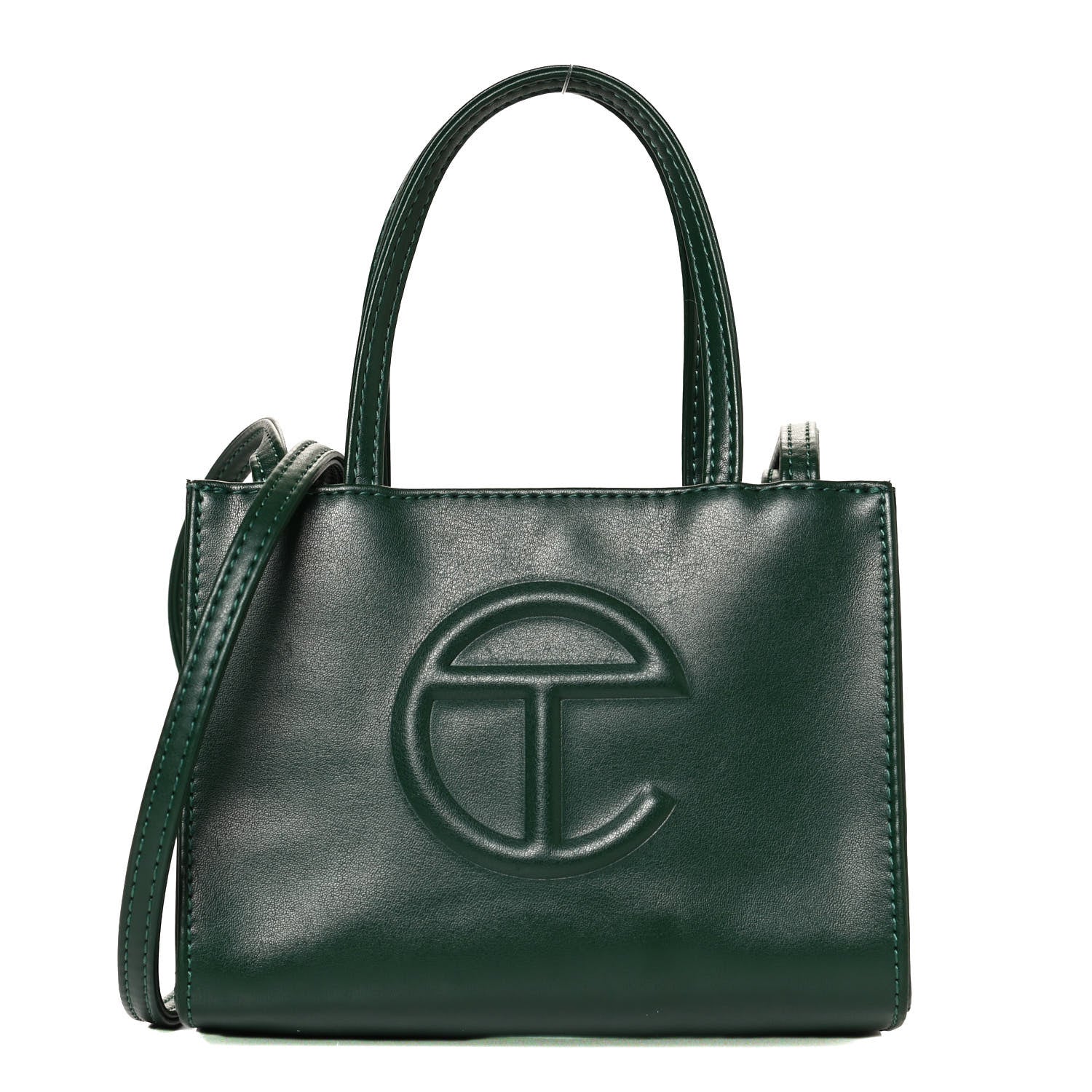 Telfar Vegan Leather Small Shopping Bag Dark Olive 1 of 14