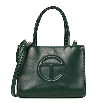 Telfar Vegan Leather Small Shopping Bag Dark Olive 1 of 14