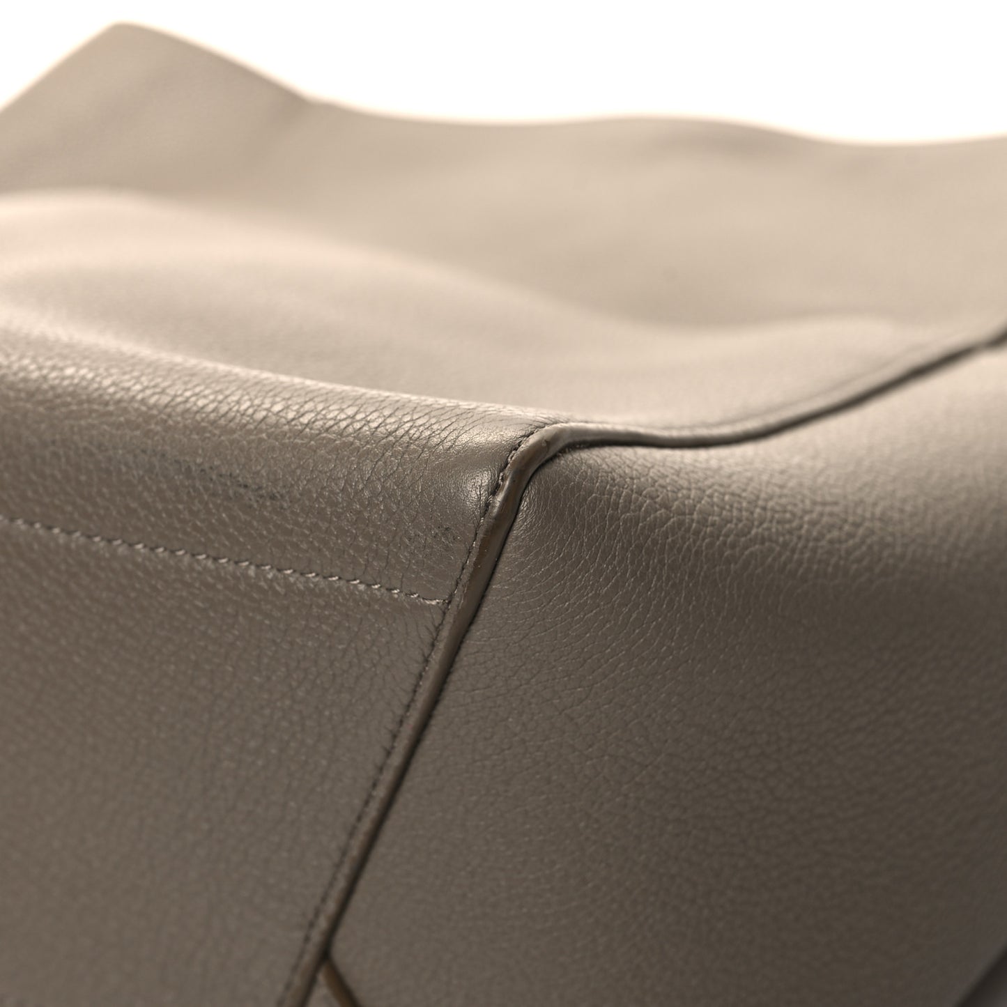 Soft Grained Calfskin Sangle Bucket Bag Taupe