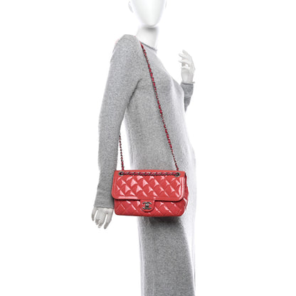 Chanel Patent Quilted Large Coco Shine Flap Pink 2 of 14