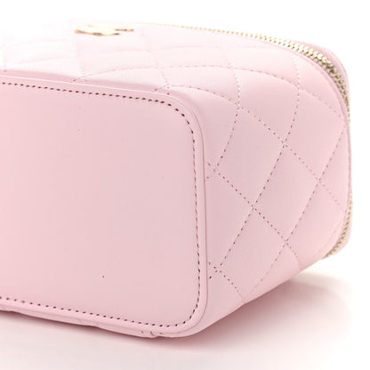 Chanel Lambskin Quilted Small Top Handle Vanity Case With Chain Light Pink 10 of 12