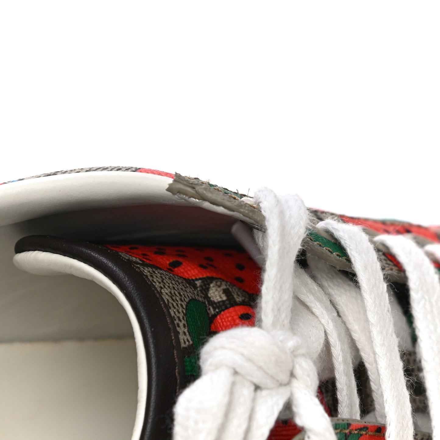 GG Supreme Monogram Strawberry Web Womens Ace Sneakers 36.5 Beige Multicolor Red Green