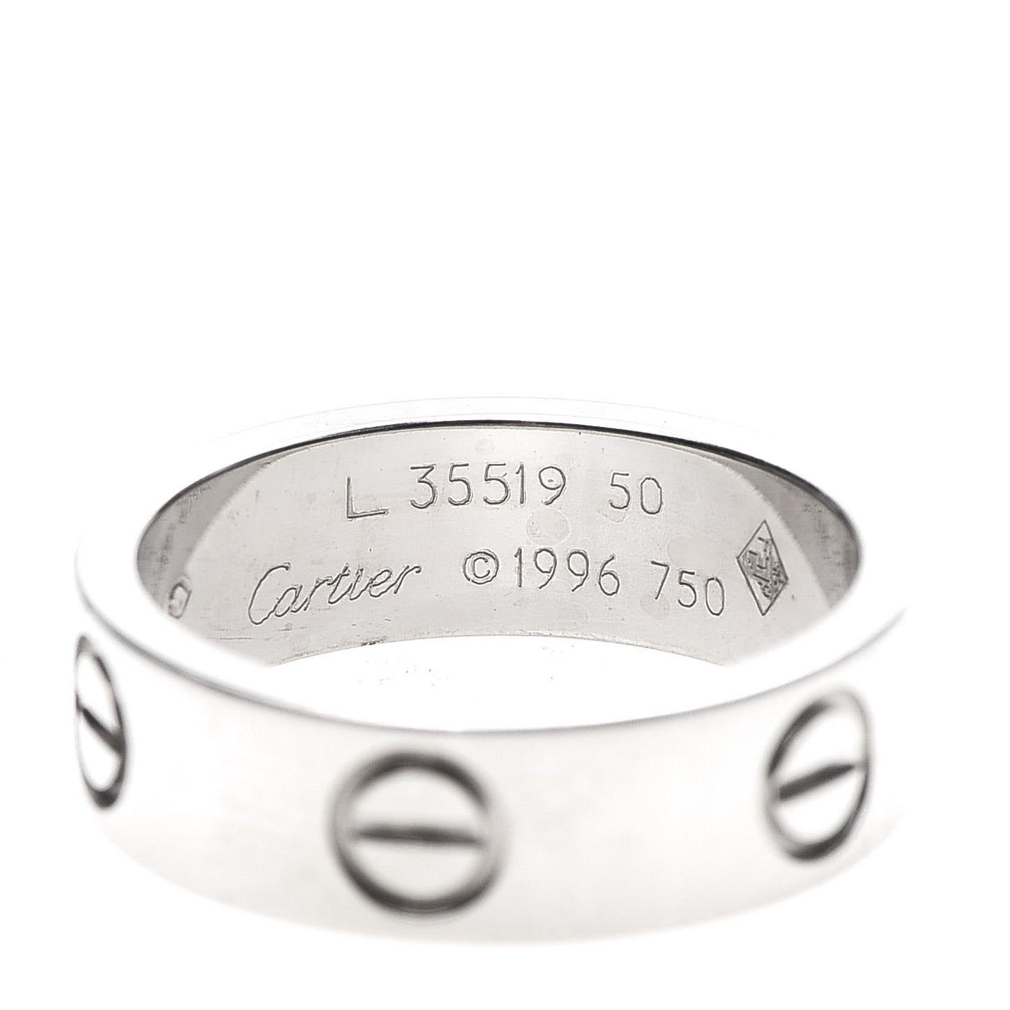 18K White Gold 5.5mm LOVE Ring 50 5.25