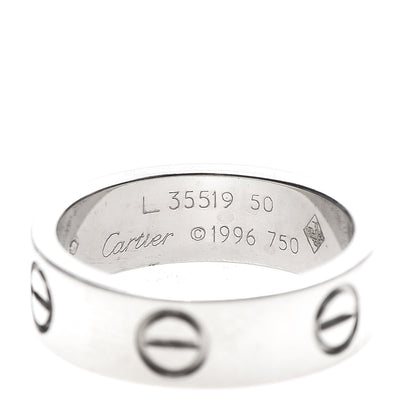 Cartier 18K White Gold 5.5mm LOVE Ring 50 5.25 4 of 4