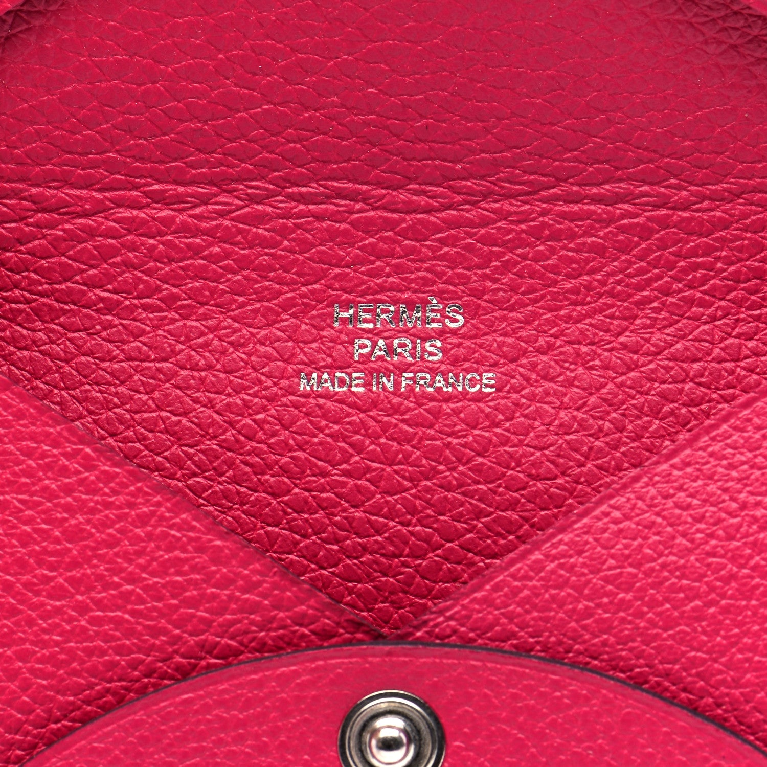 Hermes Evercolor Calvi Card Case Framboise 5 of 5