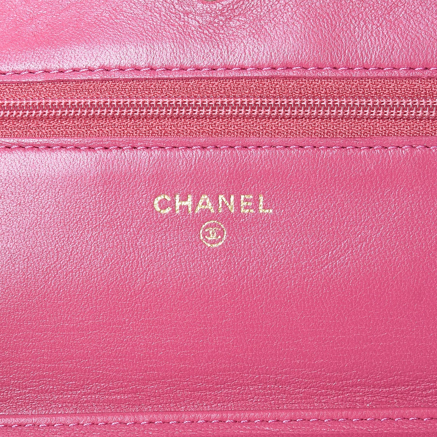 Caviar Camellia Embossed Wallet On Chain WOC Fuchsia