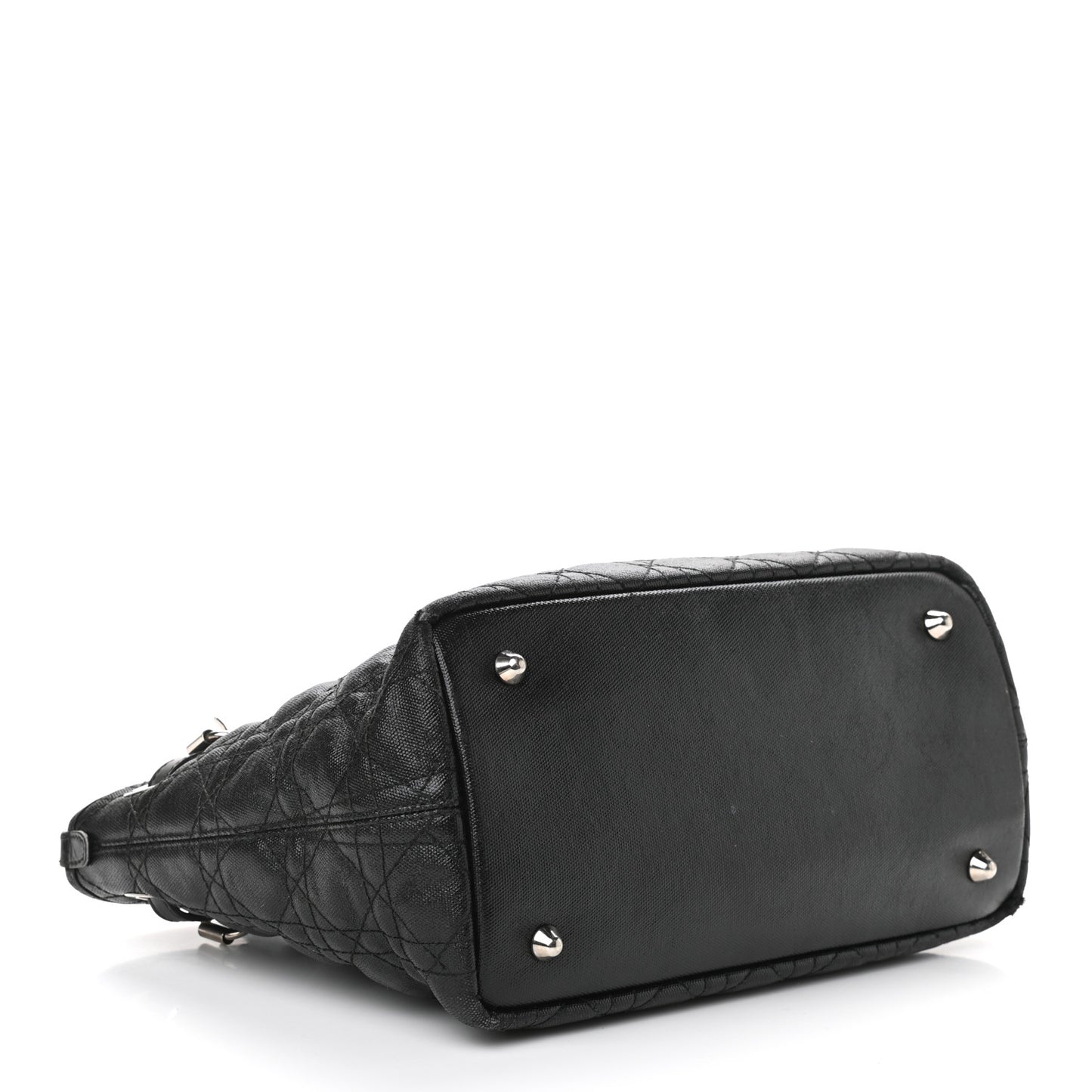 Coated Canvas Cannage Mini Panarea Tote Black