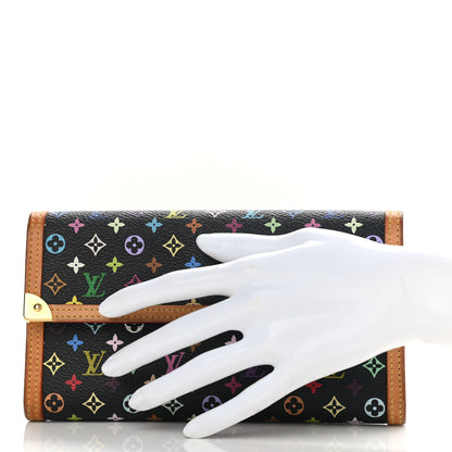 Louis Vuitton Monogram Multicolor Porte Tresor International Wallet Black 2 of 7