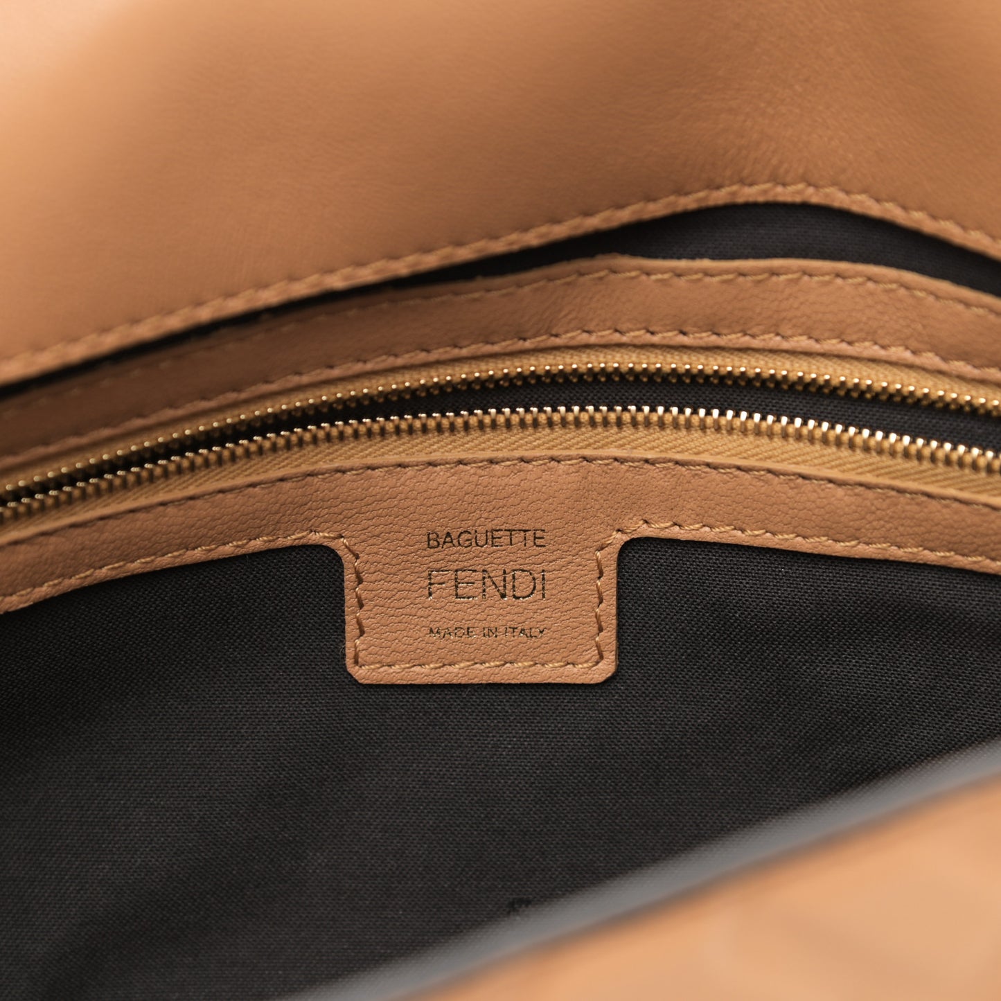 Nappa FF 1974 Embossed Baguette Miele Scuro