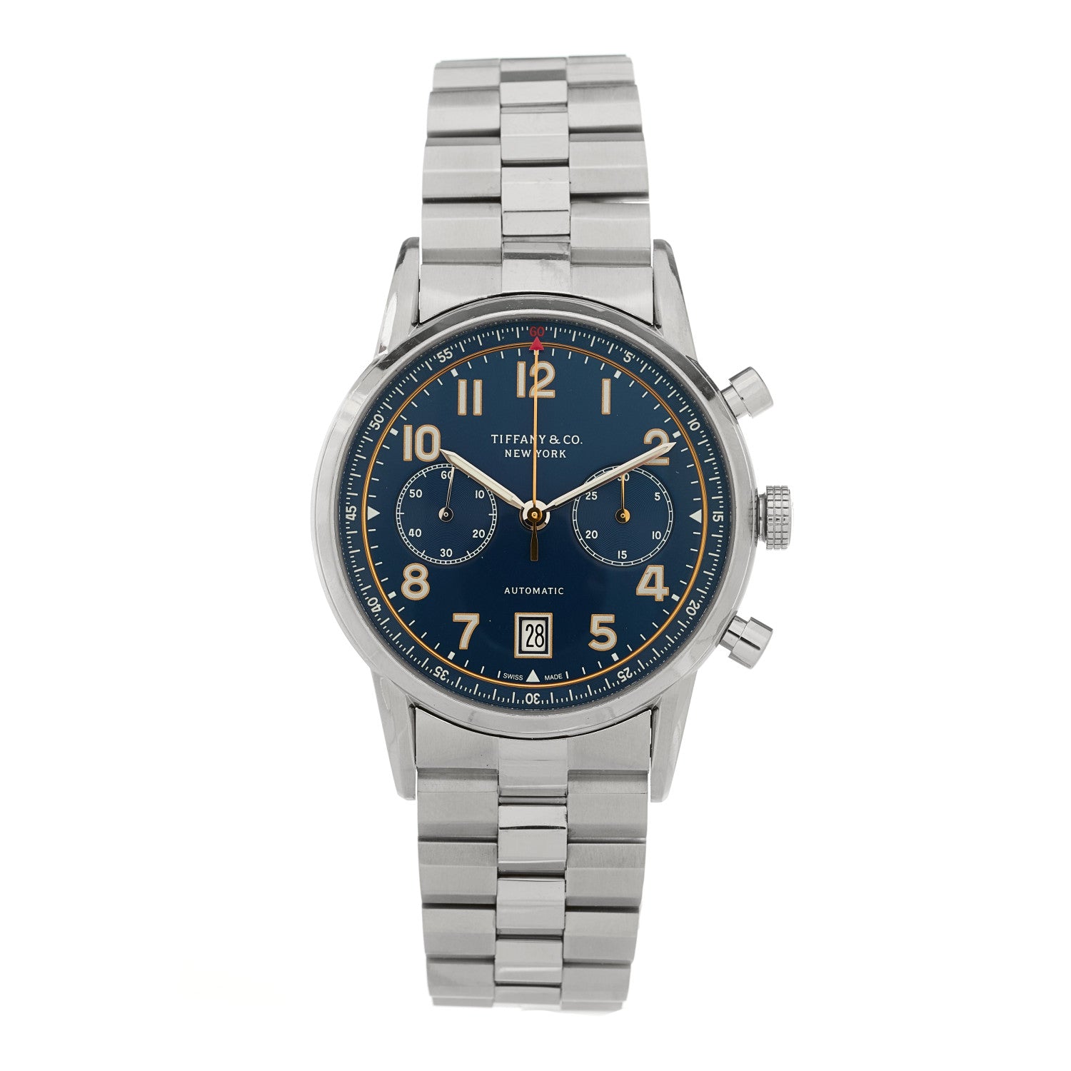 Tiffany Stainless Steel 42mm CT60 Chronograph Automatic Watch Blue 1 of 5