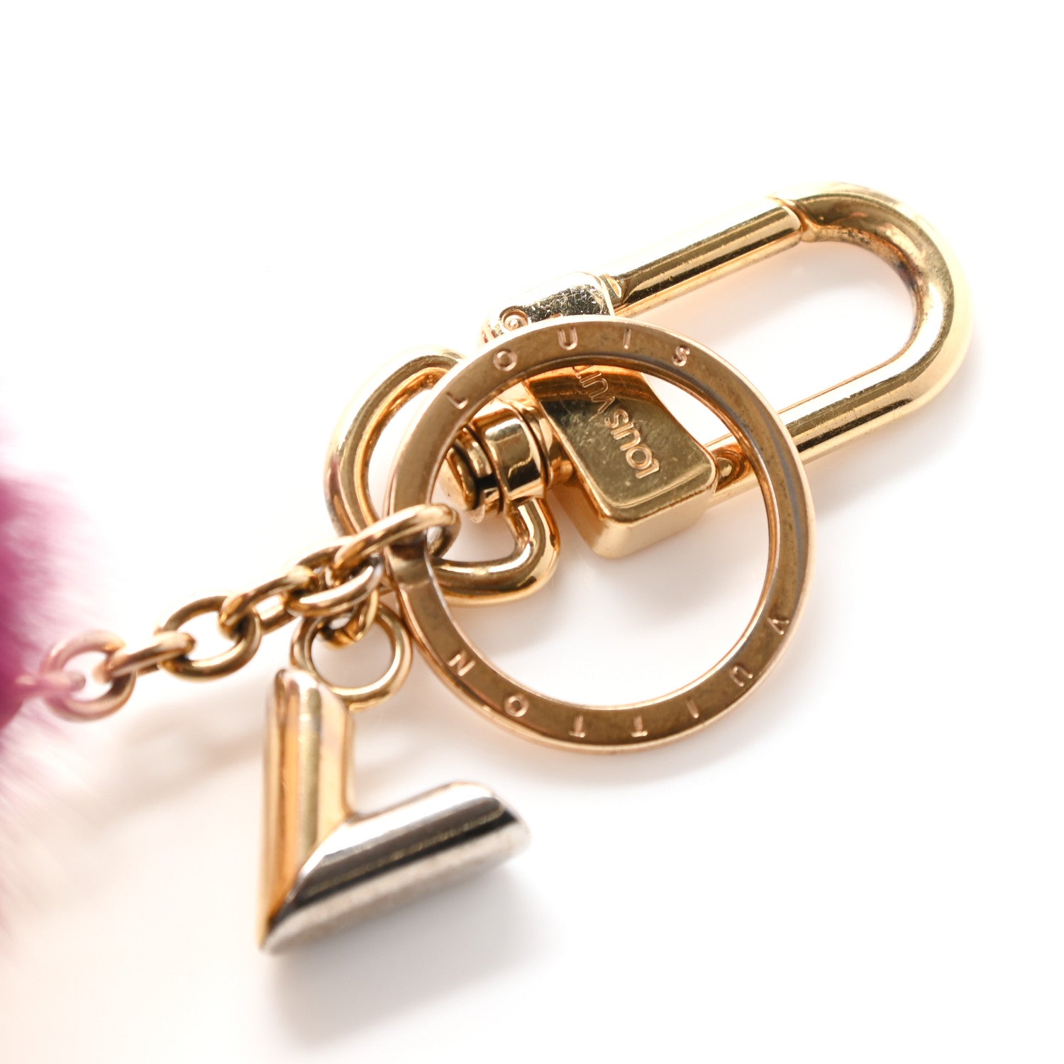 Louis Vuitton Mink Fur Bubble Duo Bag Charm Violet Pink 3 of 4