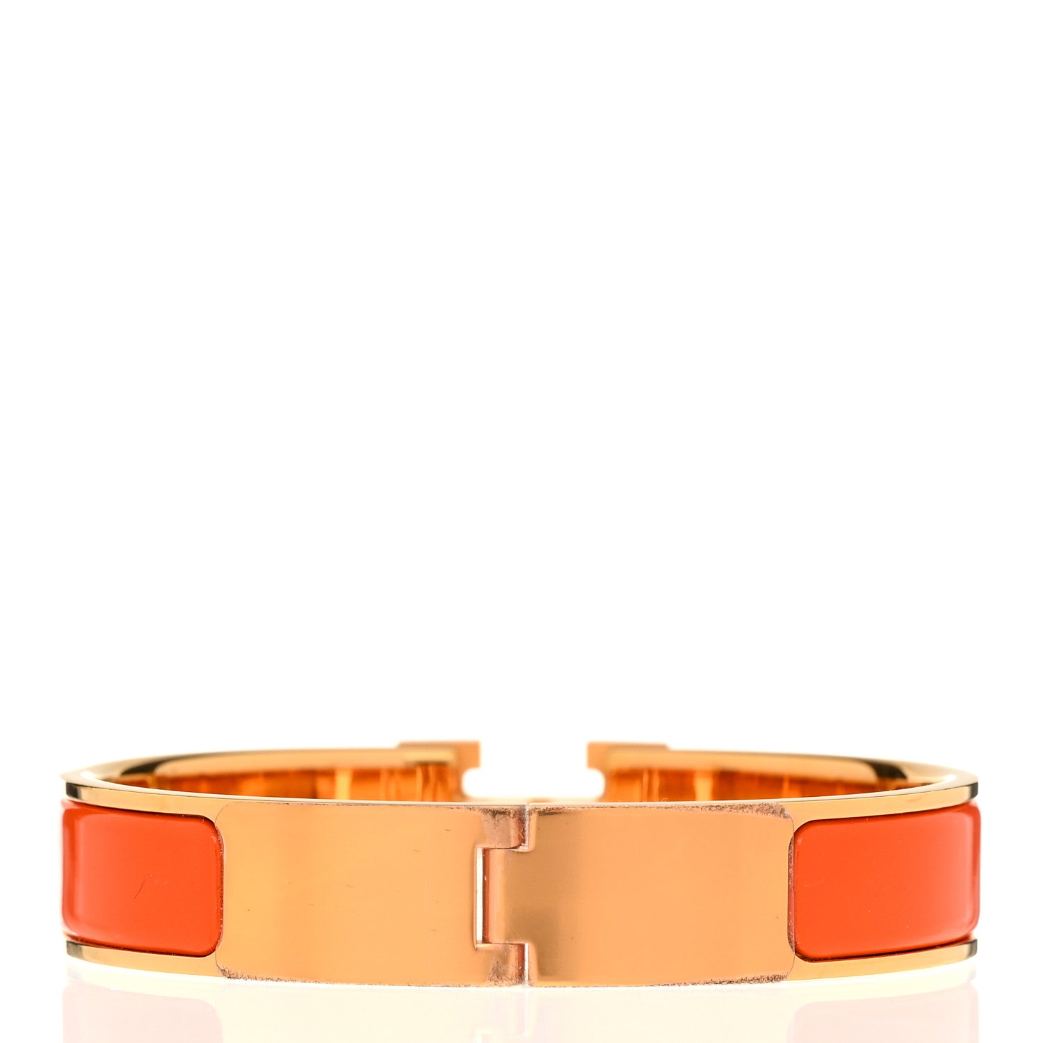 Hermes Enamel Narrow Clic Clac H Bracelet PM Orange 3 of 5