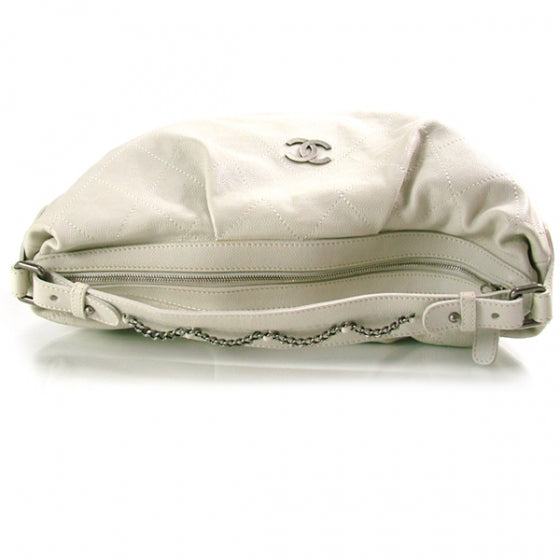 Quilted Diamond Stitch Hobo White