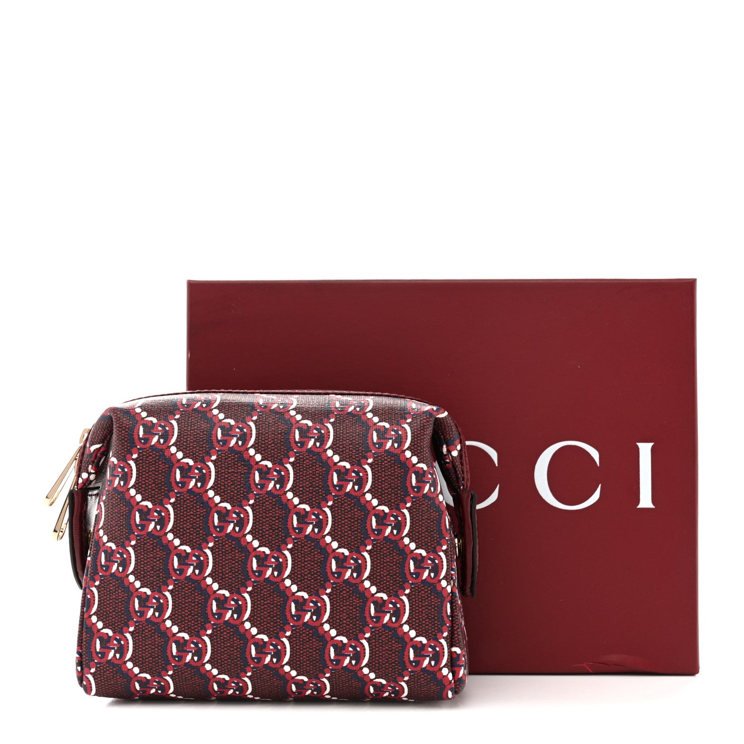 Gucci GG Supreme Shadow Toiletry Pouch Rosso Ancora Red 1862007