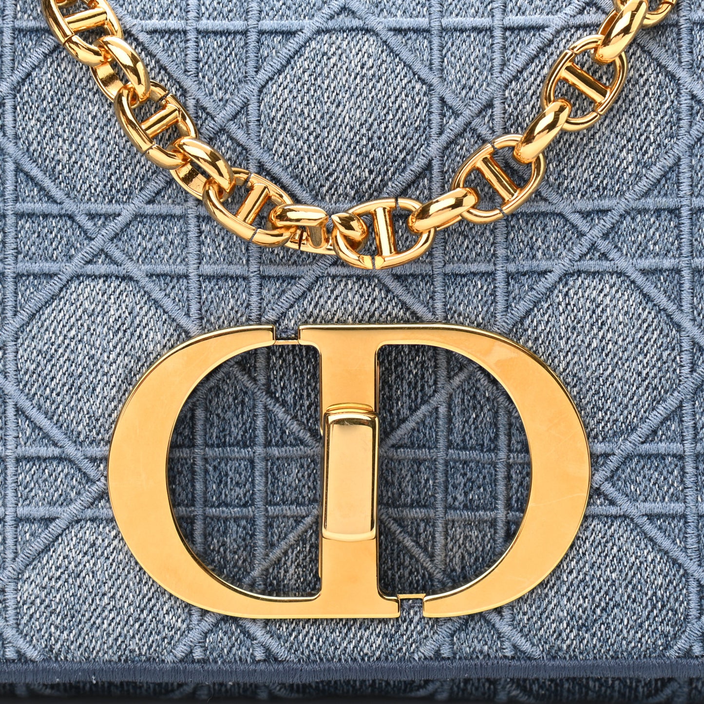 Denim Cannage Small Caro Bag Blue