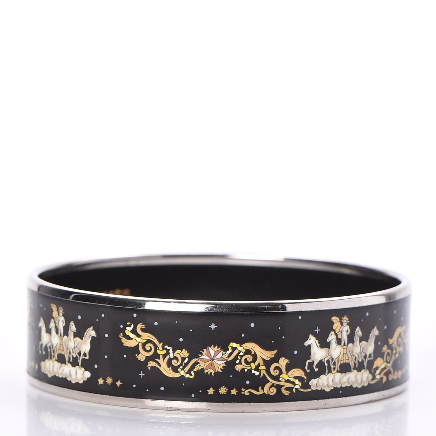 Enamel Printed Celestial Mythology Wide Bracelet 70 Black