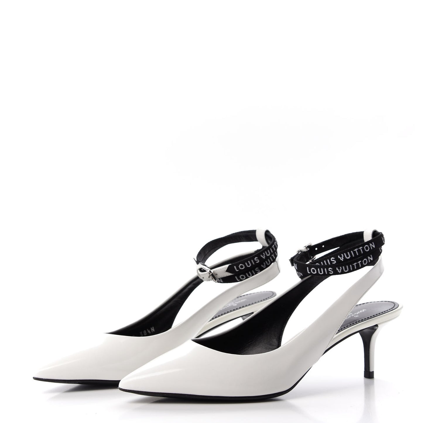 Patent Call Back Sling Back Pumps 38.5 White