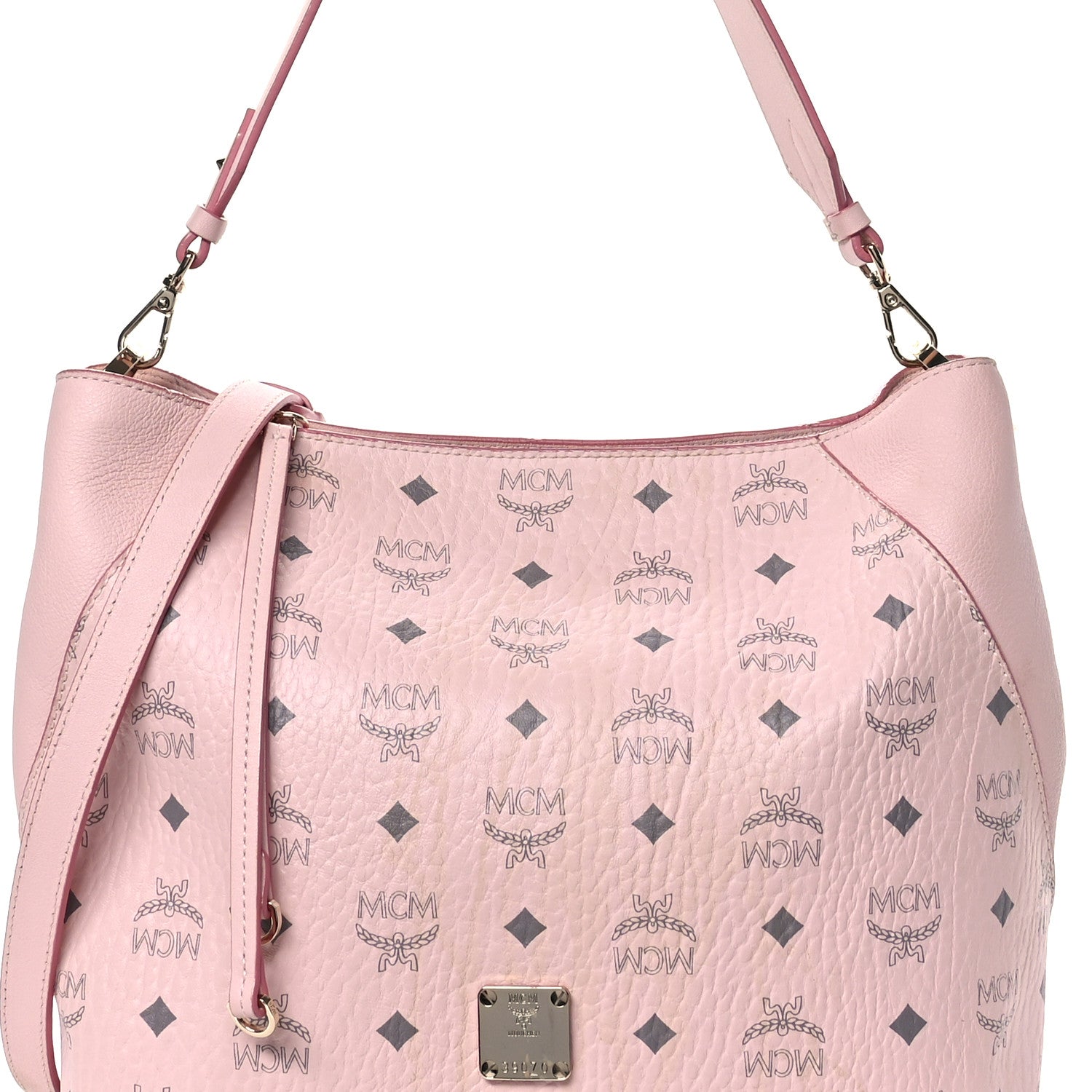 MCM Visetos Medium Klara Hobo Powder Pink 8 of 12