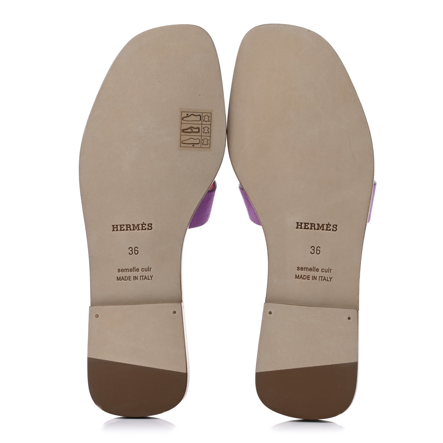 Hermes Suede Goatskin Oran Sandals 36 Violet Parme 5 of 7