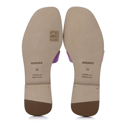 Hermes Suede Goatskin Oran Sandals 36 Violet Parme 5 of 7