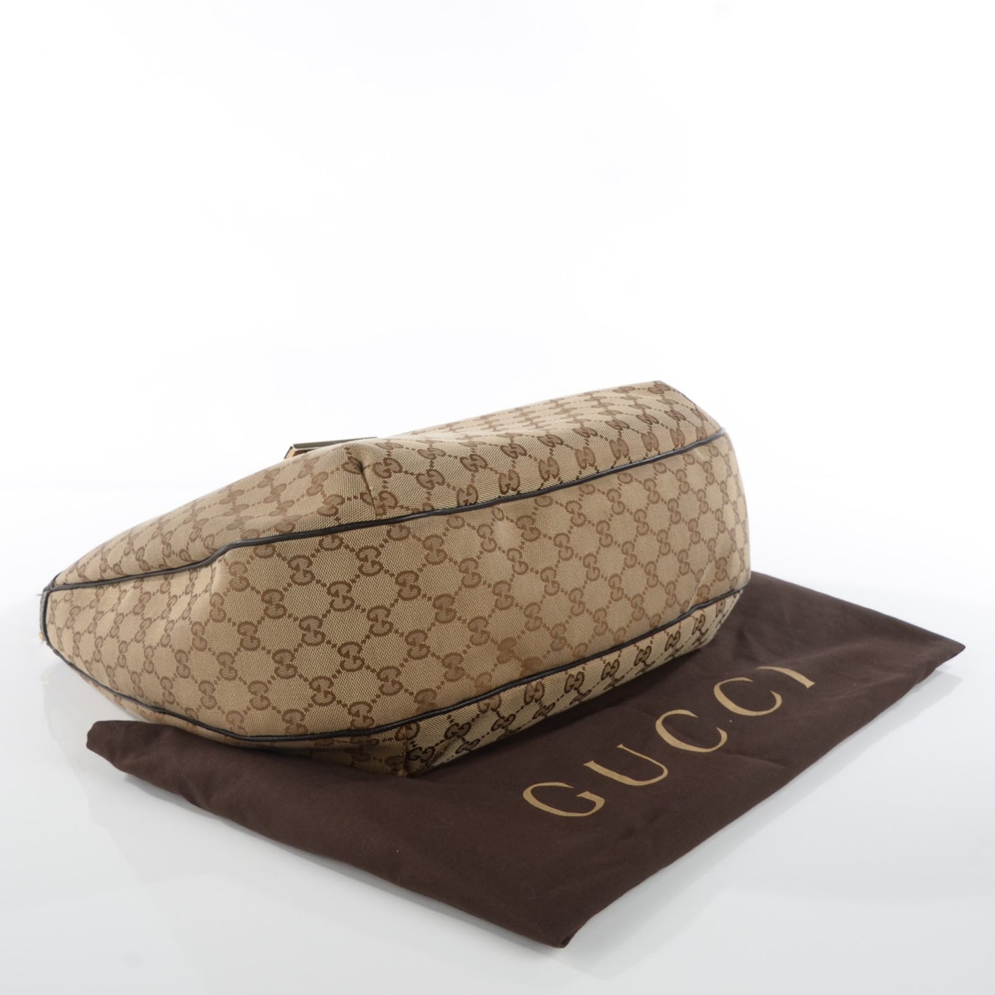 Monogram Large New Ladies Web Hobo Dark Brown
