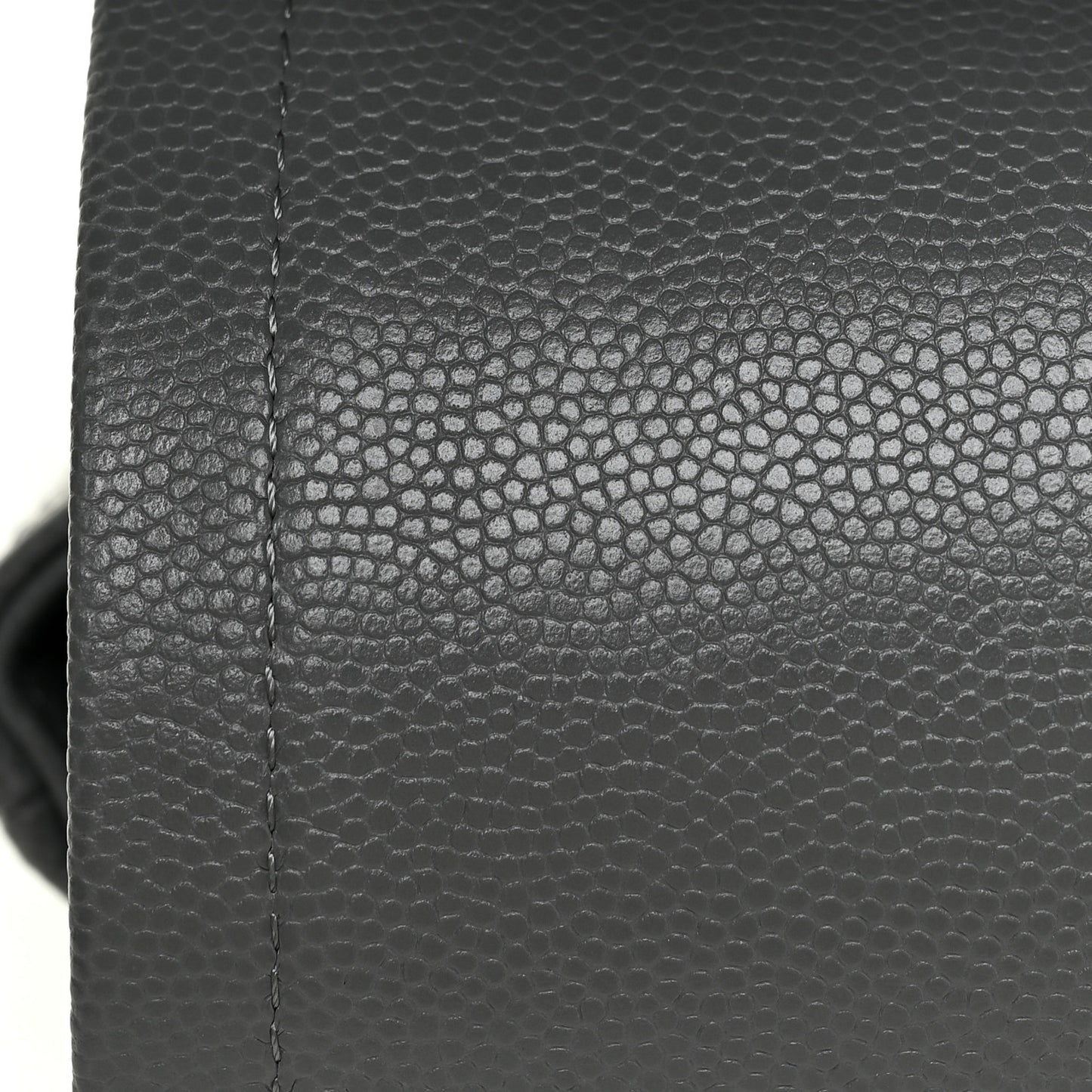 Caviar Quilted Jumbo Double Flap Grey