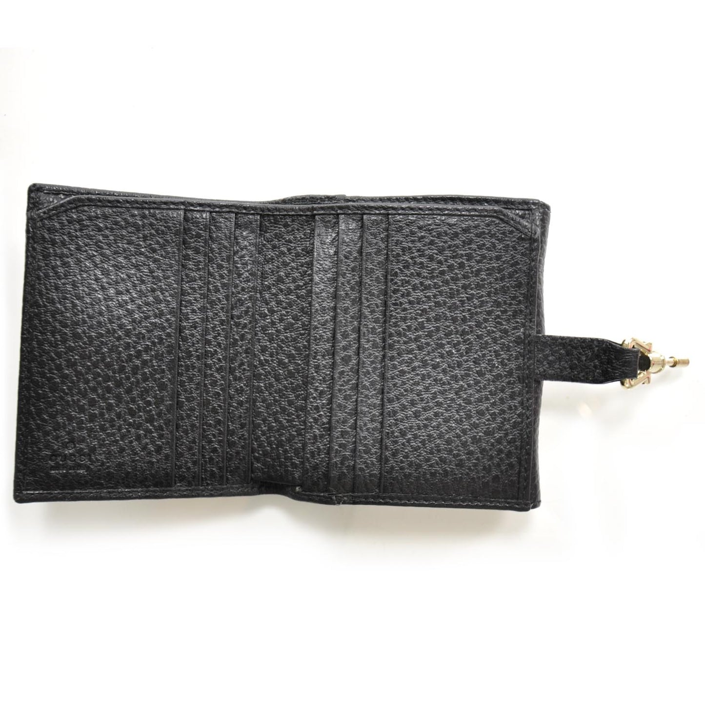 Leather Jackie French Wallet Black