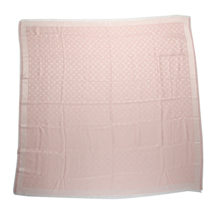 Louis Vuitton Silk Wool Monogram Denim Shawl Pink 3 of 5