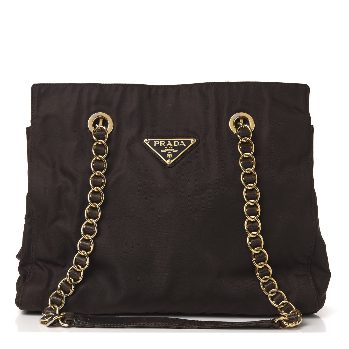 Tessuto Nylon Catena Shoulder Bag Ebano