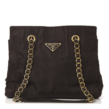 Prada Tessuto Nylon Catena Shoulder Bag Ebano 1 of 11
