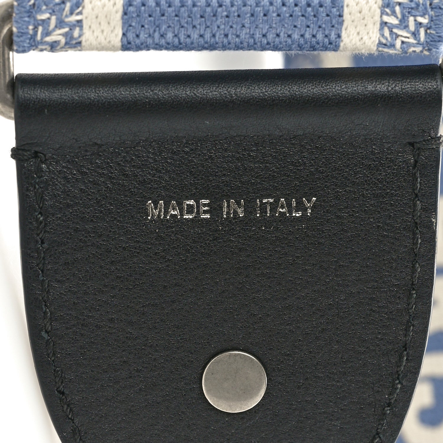 Christian Dior Canvas Embroidered Shoulder Strap Light Blue 4 of 4