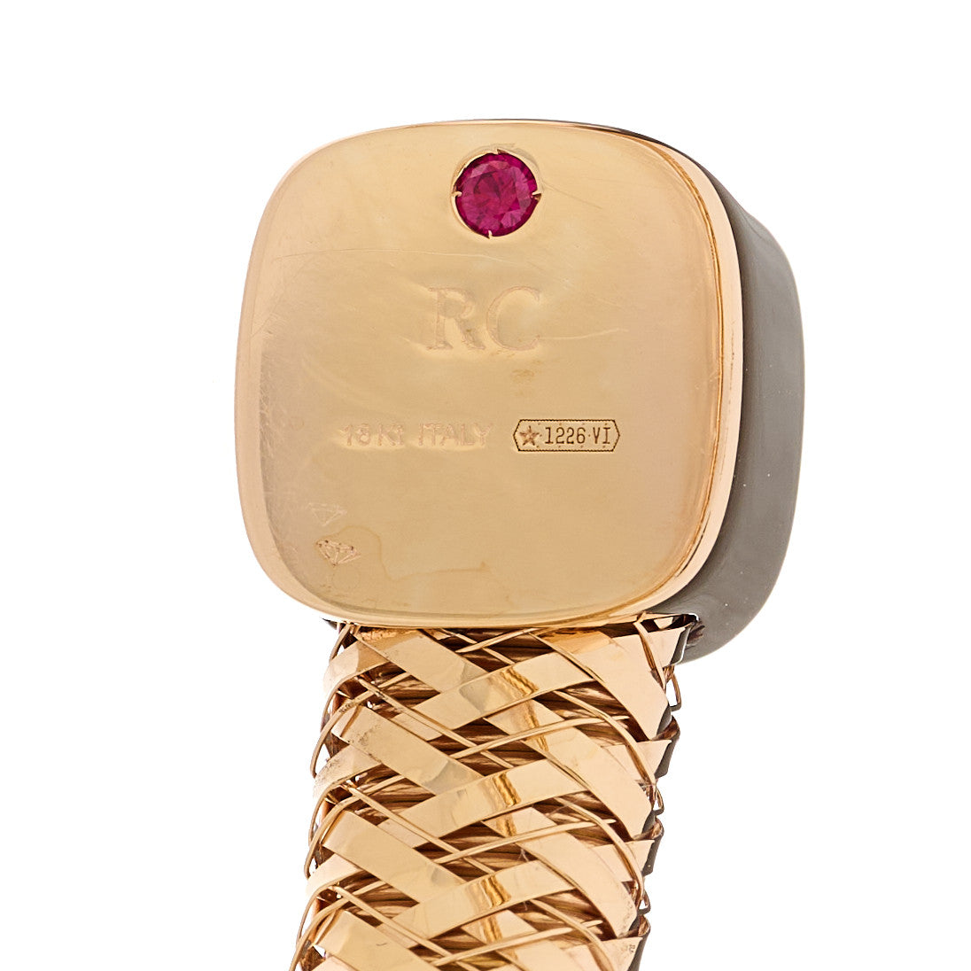 Roberto Coin 18K Rose Gold Diamond Primavera Flexible Cuff Bracelet 3 of 3