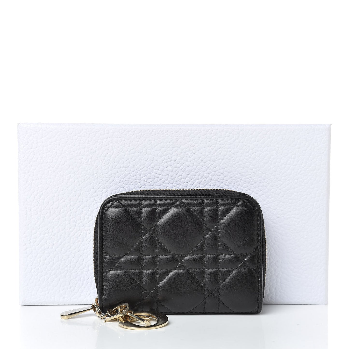 Lambskin Cannage Lady Dior Multi Card Holder Black