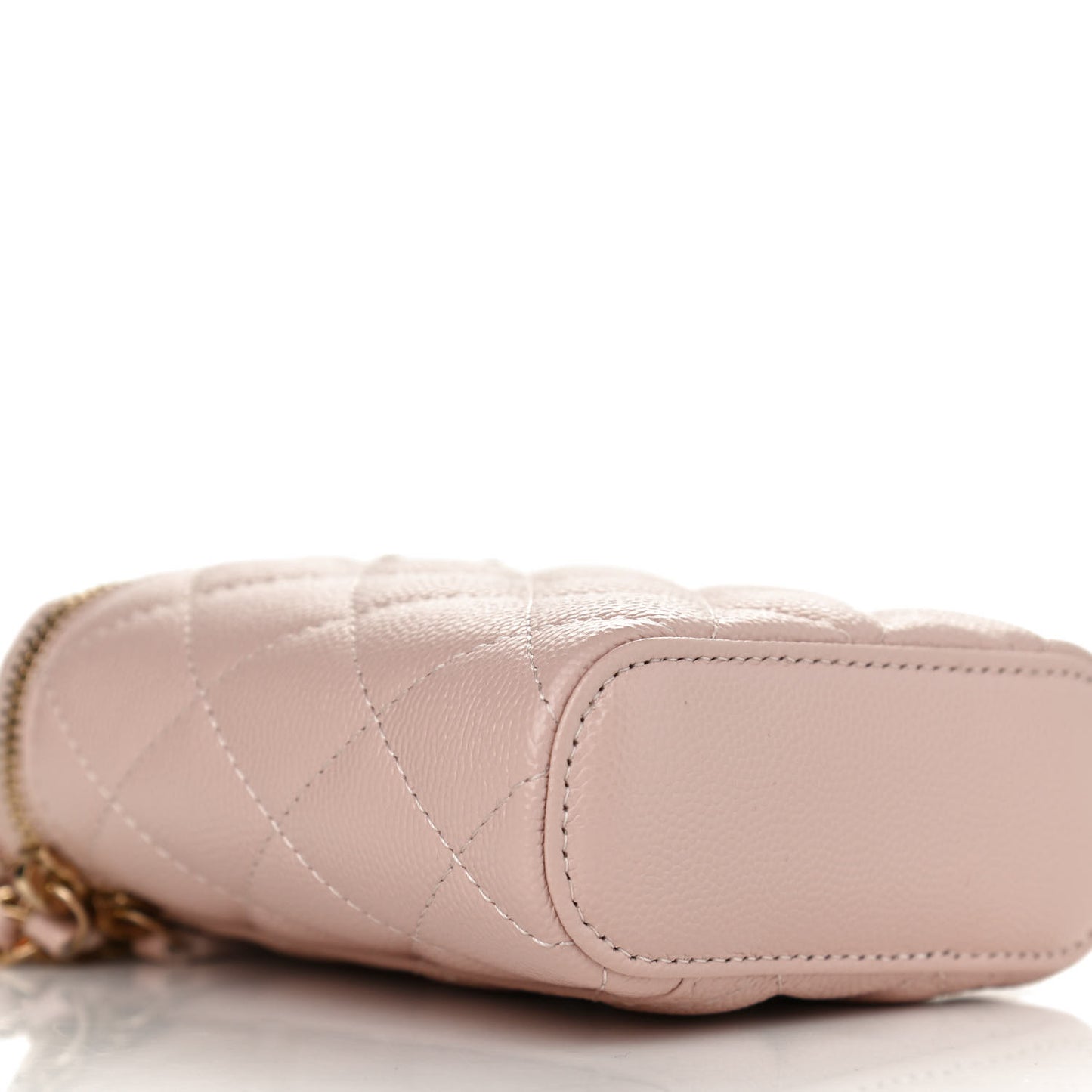 Caviar Quilted Small Vertical Coco Beauty Vanity Case With Chain Light Pink