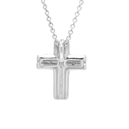 Tiffany Sterling Silver Paloma Picasso Tenderness Cross Pendant Necklace 5 of 7