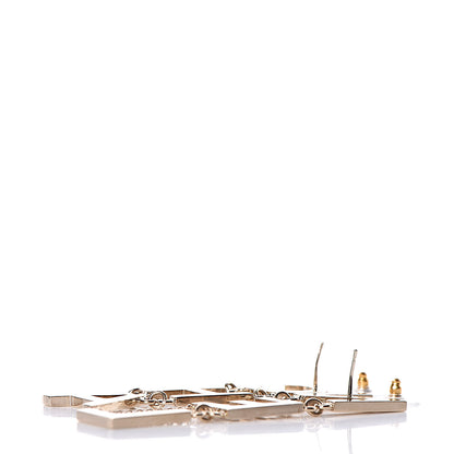 Chanel Metal Cha-Nel Logo Drop Earrings Gold 3 of 5