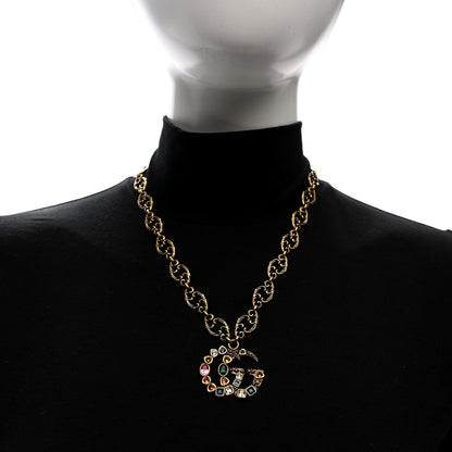 Gucci Crystal Marmont Necklace Aged Gold Multicolor 2 of 4