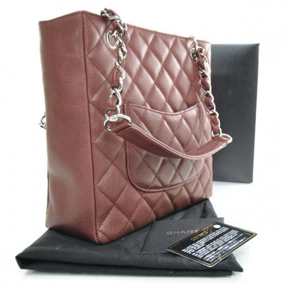Chanel Caviar Petit Shopping Tote PST Bordeaux 2 of 11