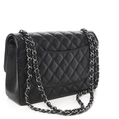 Chanel Iridescent Caviar Quilted Jumbo Double Flap Black 3 of 9