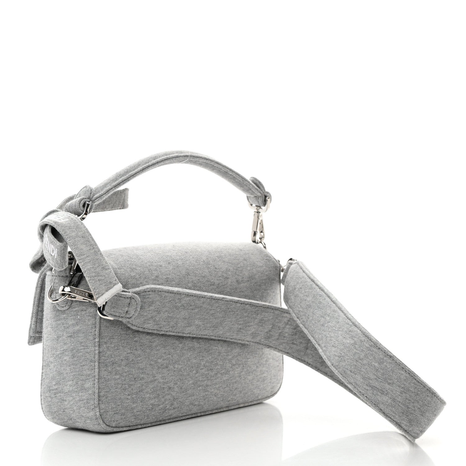 Fendi X MARC JACOBS Jersey Logo Medium Baguette Grey Ice 3 of 12