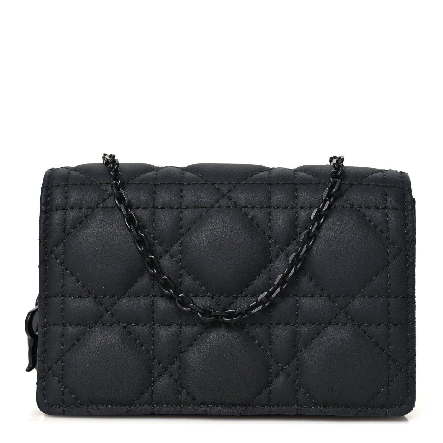 Christian Dior Ultra Matte Calfskin Cannage Mini Waist Pouch on Chain Black 1 of 10