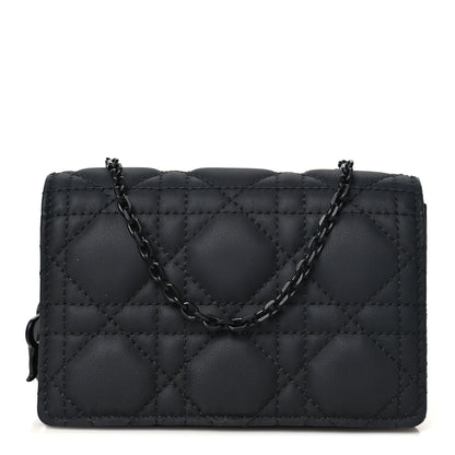 Christian Dior Ultra Matte Calfskin Cannage Mini Waist Pouch on Chain Black 1 of 10