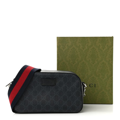 Gucci GG Supreme Monogram Web Shoulder Bag Black Grey 13 of 13