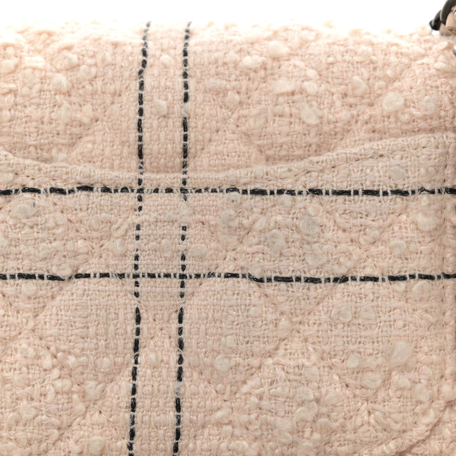 Chanel Tweed Quilted Mini Rectangular Flap Light Pink Black 11 of 12