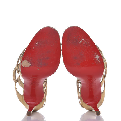 Christian Louboutin Metallic Nappa Frescobaldi Strappy Slide Sandals 36 Gold 7 of 9