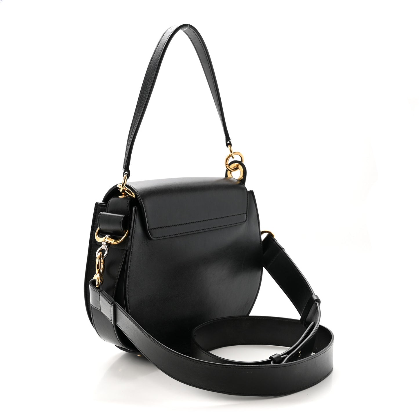 Calfskin Suede Large Tess Bag Black