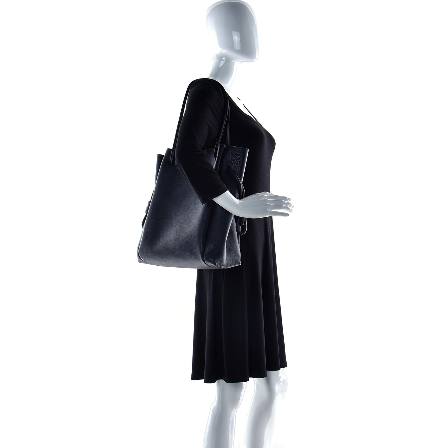 Calfskin Medium Flamenco Knot Bag Midnight