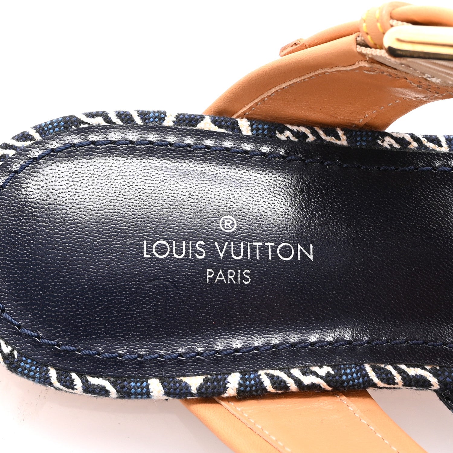 Louis Vuitton Jacquard Since 1854 Sofia Flat Mules 38 Blue 8 of 9