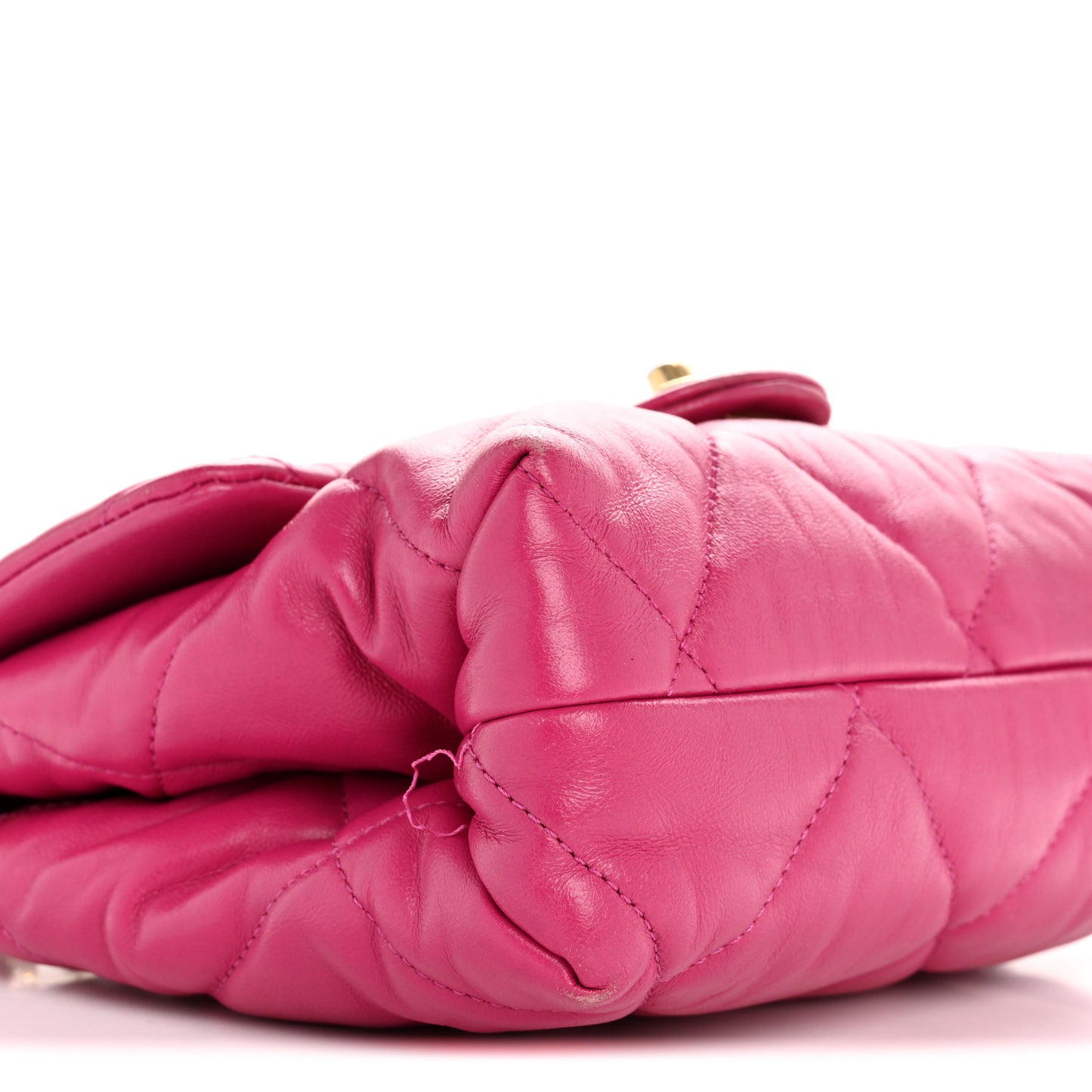 Lambskin Quilted Small Chain Top Handle Flap Fuchsia